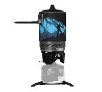 Fire-Maple FMS-X2 Système Cuisson Camping Réchaud Gaz 2200W Noir | Échangeur thermique, allumage piézo, poignée verrouillable, support casserole et cartouche, kit tout-en-un portable