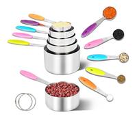 Fire More Cuillere Doseuse et Tasses à Mesurer - Lot de 12 Inoxydable Measuring Cups and Spoons avec Poignées, Cup Mesure Cuisine pour Sec et Liquide Ingrédients