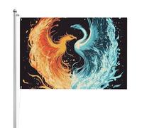 Fire Phoenix Drapeau d'extérieur double face en polyester résistant aux intempéries avec couleurs vives pour jardin, cour, terrasse ou maison