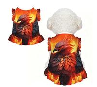 Fire Phoenix Jupe pour animal de compagnie - Vêtements mignons pour chiens de petite taille pour chiens de Noël et Thanksgiving