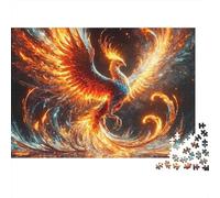 Fire Phoenix Mythic Puzzle 1000 pièces Phénix de Feu Spirale Adulte Carton Épaissi Anti-Stress Éducatif Cadeau 38x26cm/1000pcs