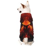 fire Phoenix Vêtements pour chiens - Sweat à capuche doux et chaud pour chiens et chats de petite et moyenne taille, noir