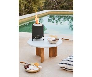 FIRE PIT COMPACT - Brasero De Table 1,5 KW Extérieur À Pellets Sans Fumée Noir