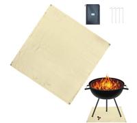 Fire Pit Mat Square - Heat Insulated Stove Pad, Anti Slip Outdoor Protector | Outdoor Fire Pit Accessory for Patio Protection, Square Heat Resistant Pad | Insulated Layer with Non Skid Backing