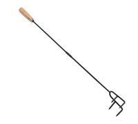 Fire Pit Poker Outil de poker à feu long pour cheminée extérieure et feu de camp | Bâton de feu en métal de 33 pouces avec poignée en bois, poker à bois portable pour équipement de camping