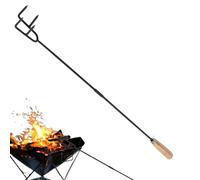 Fire Pit Poker pour Fire Pit Outdoor, Fire Pit Poker | Poker de feu de camping - 33 pouces avec poignée en bois pour brasier, tisonnier de feu portable long, tisonnier de brac