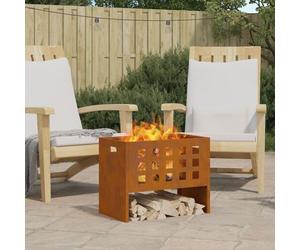 Fire Pit Rectangulaire 50x30x40 cm en Acier Weathering