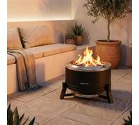 FIRE PIT ROUND - Brasero D’extérieur À Pellets De 12 KW Sans Fumée Noir