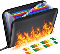 Fire Proof Pouch,13 Pockets Fireproof Document Bag,A4 Fireproof And Waterproof Bank Note Storage Case For Documents,Money,Passport,Bank Records And Cash