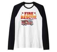 Fire Rescue Firefighter Fire Truck Driver for Dad Men Manche Raglan