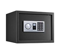 Fire Resistant Combination Feet Lock Box Safe with Digital Keypad and Removable Shelf, Fireproof for Medicine Money Documents Valuables, Black
