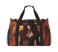 Fire - Sac de voyage avec impression DVD pour homme et femme, sac de voyage pliable et sac fourre-tout spacieux pour le rangement d'articles de toilette, bagages, articles personnels, noir, taille L