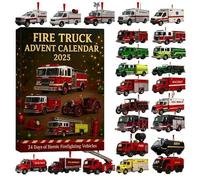Fire Truck Advent Calendar, 24 Days of Christmas Advent Calendar Boxes,Classic & Modern Fire Engines,Holiday Vehicles Set Gift