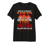 Fire Trucks Firefighter Funny Fireman Proud Firefighters T-Shirt Haut de Gamme