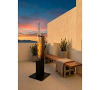 FIRE TUBE HEATER SLIM - Poêle D’extérieur 8,2 KW À Pellets Sans Fumée Noir. Basse Consommation