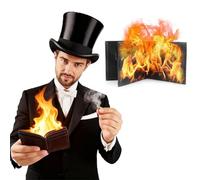 Fire Wallet Tour de magie, portefeuille en cuir synthétique pour spectacles de magie sur scène et rue, professionnel pour magiciens, adultes et artistes amateurs activés cool (1 pièce)