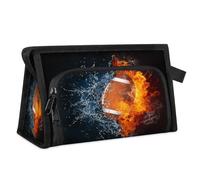 Fire Water Trousse de maquillage de voyage pour femmes, hommes, enfants, filles, garçons, football, trousse de toilette, trousse de toilette, trousse de douche, organisateur, couleur, L, Organiseur de