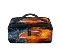Fire Water Trousse de maquillage portable étanche pour homme et femme Motif football américain