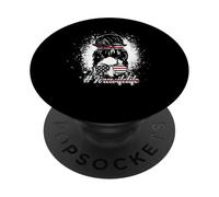 Fire Wife Life Firefighter's Wife Blanchi Women Messy Chignon PopSockets PopGrip Adhésif