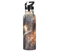 Fire Wolf Bouteille d'eau réutilisable étanche et sans BPA avec poignée Isolation à double paroi pour voyage et sport
