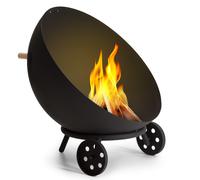 Blumfeldt Brasero Exterieur pour Le Jardin et Terrasse, Brasero Grill Portable, Couverture Pluie, Bol en Acier, BBQ Rond avec Foyer Camping, Brûleur à Bois, Résistant Intempéries, Tisonnier