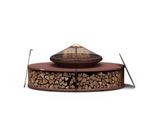 Firebowl Ebeko 3-en-1 | Fonction gril utilisable comme table | Grille + pare-étincelles