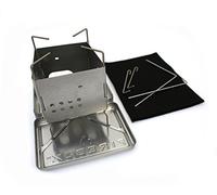 Firebox Poêle de camping Nano – Acier inoxydable + kit X-Case – Multi-combustibles pliable