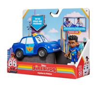Firebuds Premiers Secours Vehicule A Fonction + Figurine Jayden & Piston Disney Firebuds