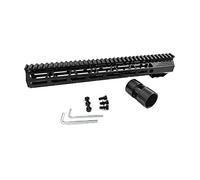FIRECLUB 7" 9" 10" 12" 13.4" 15" 17" inch AR15 Free Float for Mlok Compatible Keymod Handguard for Hunting Trail Tactical Rifle Scope Mount w Steel Nut (13.4''-Black)