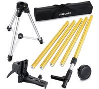 Firecore Perche télescopique 3,7 m avec trépied et support laser 1/4" x 20" pour lasers rotatifs et lasers à ligne, perche de montage laser réglable avec adaptateur fileté 5/8" - FLP370C