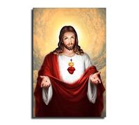FireDeer Impression sur toile représentant le dieu chrétien de Jésus catholique pour le salon, sans cadre (Sacré-Cœur de Jésus, 5,4 x 45,7 cm)
