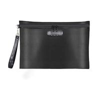 FIREDOG Sac à Documents Ignifuge avec Serrure, Pochette de Rangement Ignifuge étanche pour Documents A4, fichiers, espèces et Objets de Valeur (Noir, 35,6 x 25,4 cm)