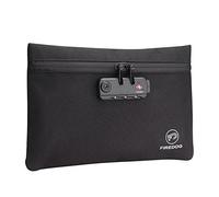 FIREDOG Sacs anti-odeurs, pochette anti-odeurs avec serrure pour le rangement de voyage (24,1 x 16,5 cm, noir)