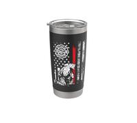 Firefighter American Flag Thin Red Line Cool Fireman Patriot Gobelet isotherme en acier inoxydable double paroi