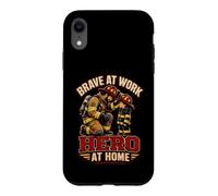 Firefighter Brave At Work Fireman Hero Home Dad Fête des pères Coque pour iPhone XR