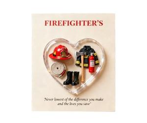Firefighter Charm de poche, petite figurine portable en acrylique, décoration émotionnelle de la maison et collectif, accessoire cadeau pour et adultes, famille amis, parfait pour anniversaire