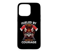 Firefighter Fueled by Fire Driven by Courage Fireman Coque pour iPhone 15 Pro Max