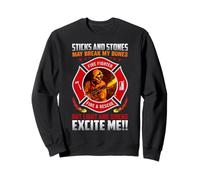 Firefighter Lights and Sirens Excite Me Fire Truck Driver Sweatshirt