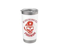 Firefighter My Love Belongs To A Fireman Proud Firefighters Gobelet isotherme en acier inoxydable double paroi