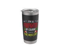 Firefighter Of Course On The Nice List Ugly Christmas Gobelet isotherme en acier inoxydable double paroi