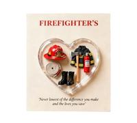 Firefighter Pocket Charm, Portable Small Acrylic Firefighter Figurine, Emotional Home Decor and Collectible, Gift Accessory for Kids Adults Family Friends, Perfect for Birthday, Halloween, Holiday