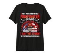 Firefighters I'm The Storm Firefighter American Flag Fireman T-Shirt Haut de Gamme