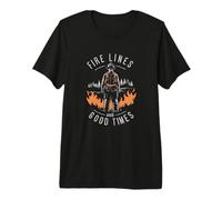 Firefighting Fire Lines and Good Times Wildland Firefighter T-Shirt Haut de Gamme