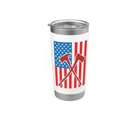 Firefighting USA Flag Firefighting Team Fire Department Gobelet isotherme en acier inoxydable double paroi