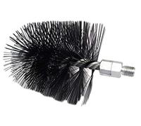 FIREFIX 2036/4 Brosse pour tuyau de poêle en fil d'acier avec filetage extérieur M12, 125 mm de diamètre, noir