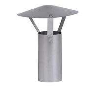 FIREFIX A100/RH Chapeau de Pluie (galvanisé), Hauteur 420 mm, ø 100 mm - pour Tuyau de poêle de 0,6 mm - Argent