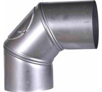 FIREFIX A110/BU Tuyau de poêle coudé 90° FALØ110mm pivotant avec porte, gris argenté