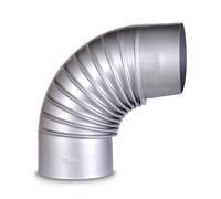 FIREFIX A120/B FAL Arche 90° Rigide ø 120 mm - Tubes de poêle en tôle d'acier 0,6 mm d'épaisseur, revêtement intérieur coulé au Laser, argenté