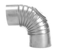 FIREFIX A120/BT FAL Arche 90° Rigide avec Porte de Nettoyage, ø 120 mm - Tubes de poêle en tôle d'acier 0,6 mm d'épaisseur - Soudé au Laser - Argent