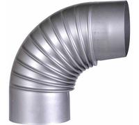 FIREFIX A130/B Coude pour tuyau de poêle 90° FALØ130mm sans porte, gris argenté